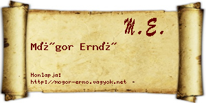 Mógor Ernő névjegykártya