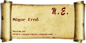Mógor Ernő névjegykártya
